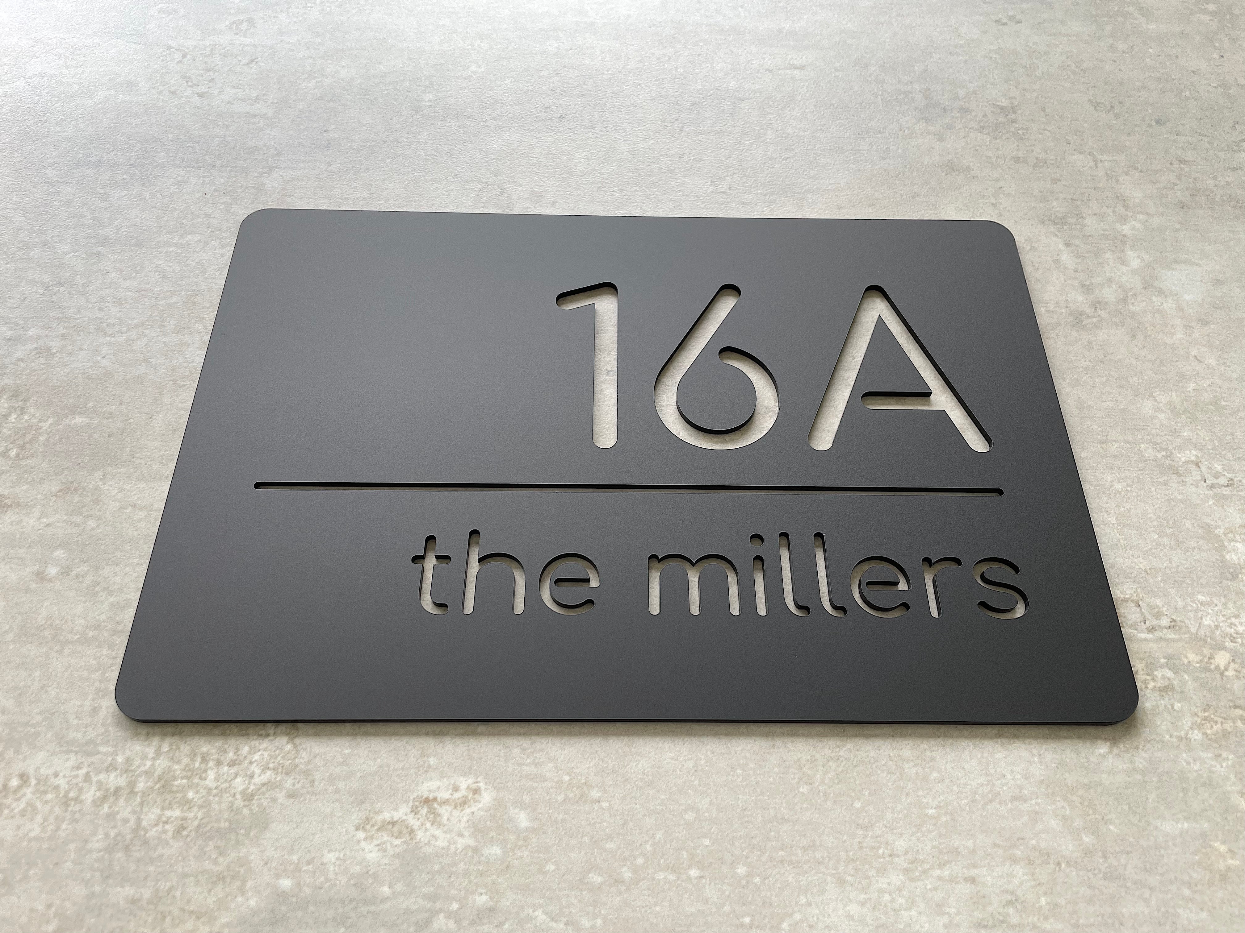 Personalised House Number - Horizontal Line Cutout 30x20cm