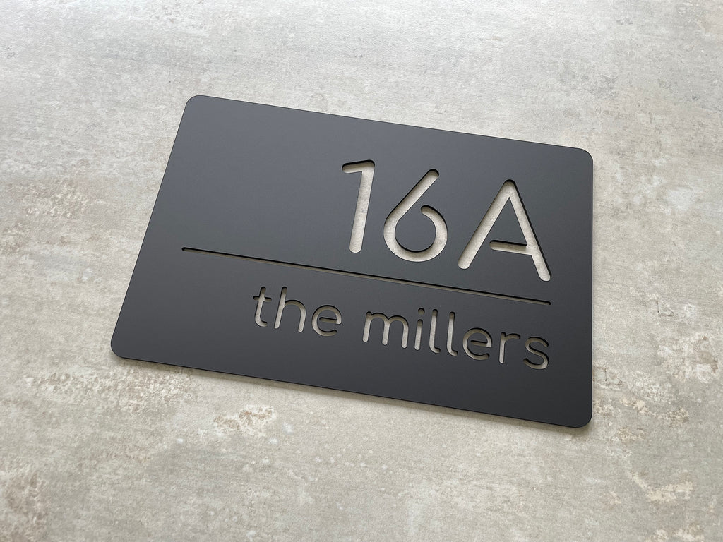 Personalised House Number - Horizontal Line Cutout 30x20cm