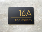 Personalised House Number - Horizontal Line with Backing Plate 30x20cm