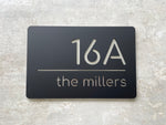 Personalised House Number - Horizontal Line with Backing Plate 30x20cm