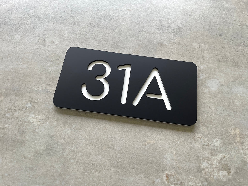 Personalised House Number - Mini with Backing Plate 20x10cm