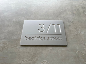 Personalised House Number - Horizontal Line with Backing Plate 30x20cm