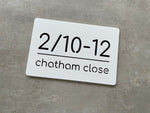 Personalised House Number - Horizontal Line with Backing Plate 30x20cm