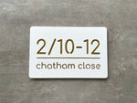 Personalised House Number - Horizontal Line with Backing Plate 30x20cm