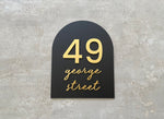 Personalised House Number - Script Arch 25x20cm