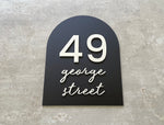 Personalised House Number - Script Arch 25x20cm