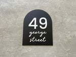 Personalised House Number - Script Arch 25x20cm