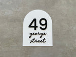 Personalised House Number - Script Arch 25x20cm