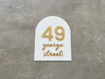 Personalised House Number - Script Arch 25x20cm