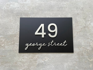 Personalised House Number - Script House Number 30x20cm