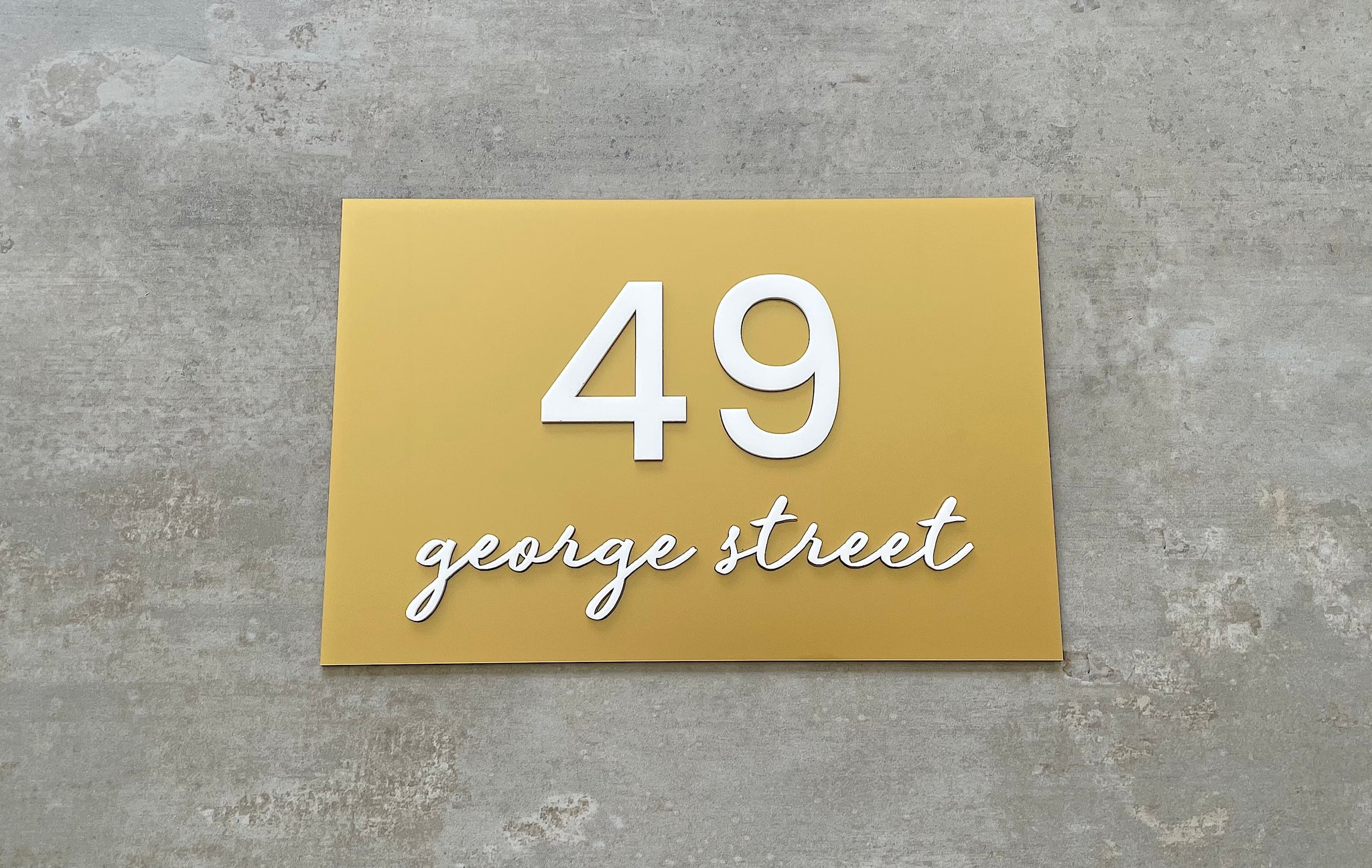 Personalised House Number Script House Number 30x20cm Beam Studio