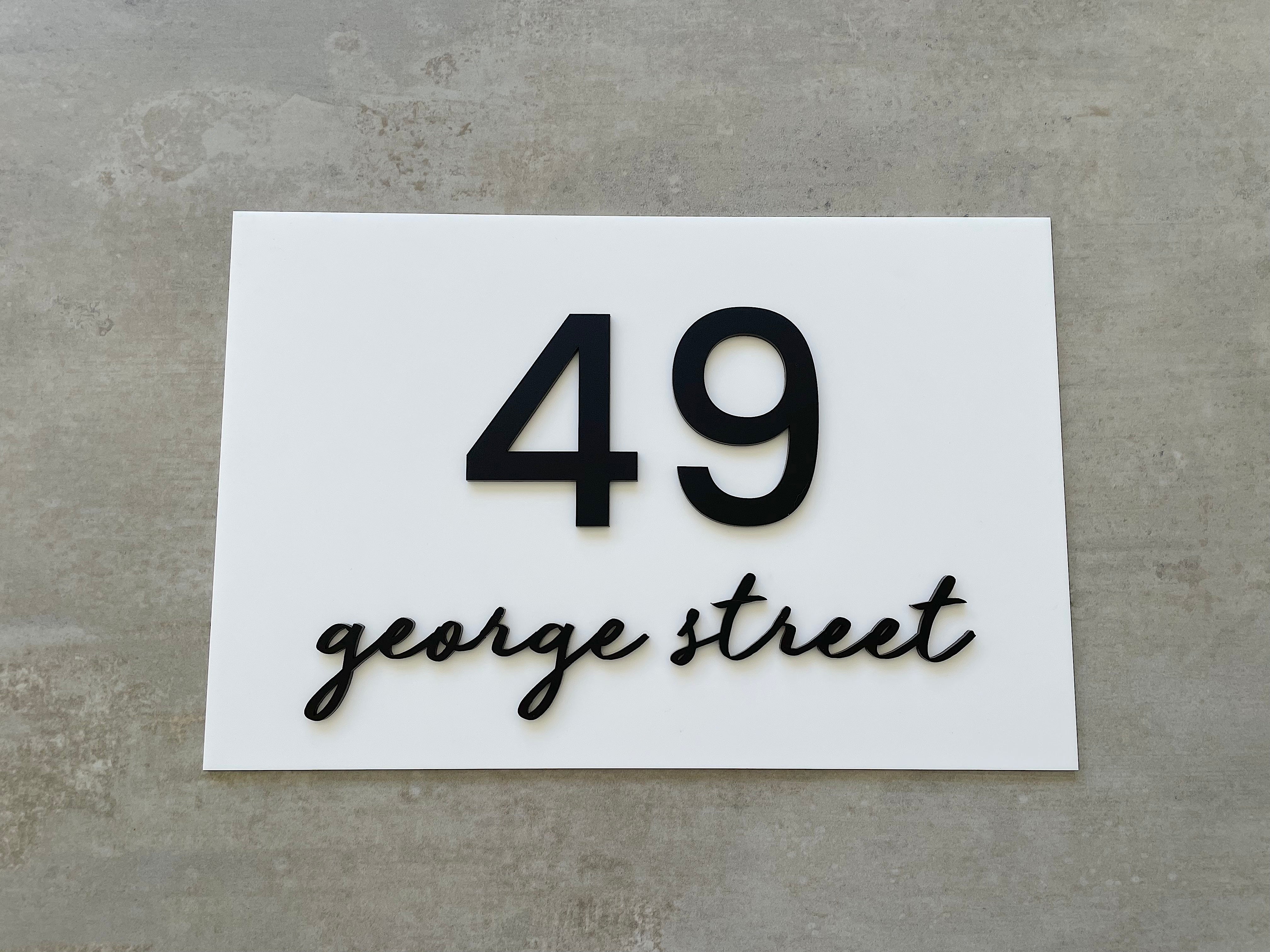 Personalised House Number - Script House Number 30x20cm