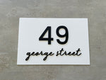 Personalised House Number - Script House Number 30x20cm